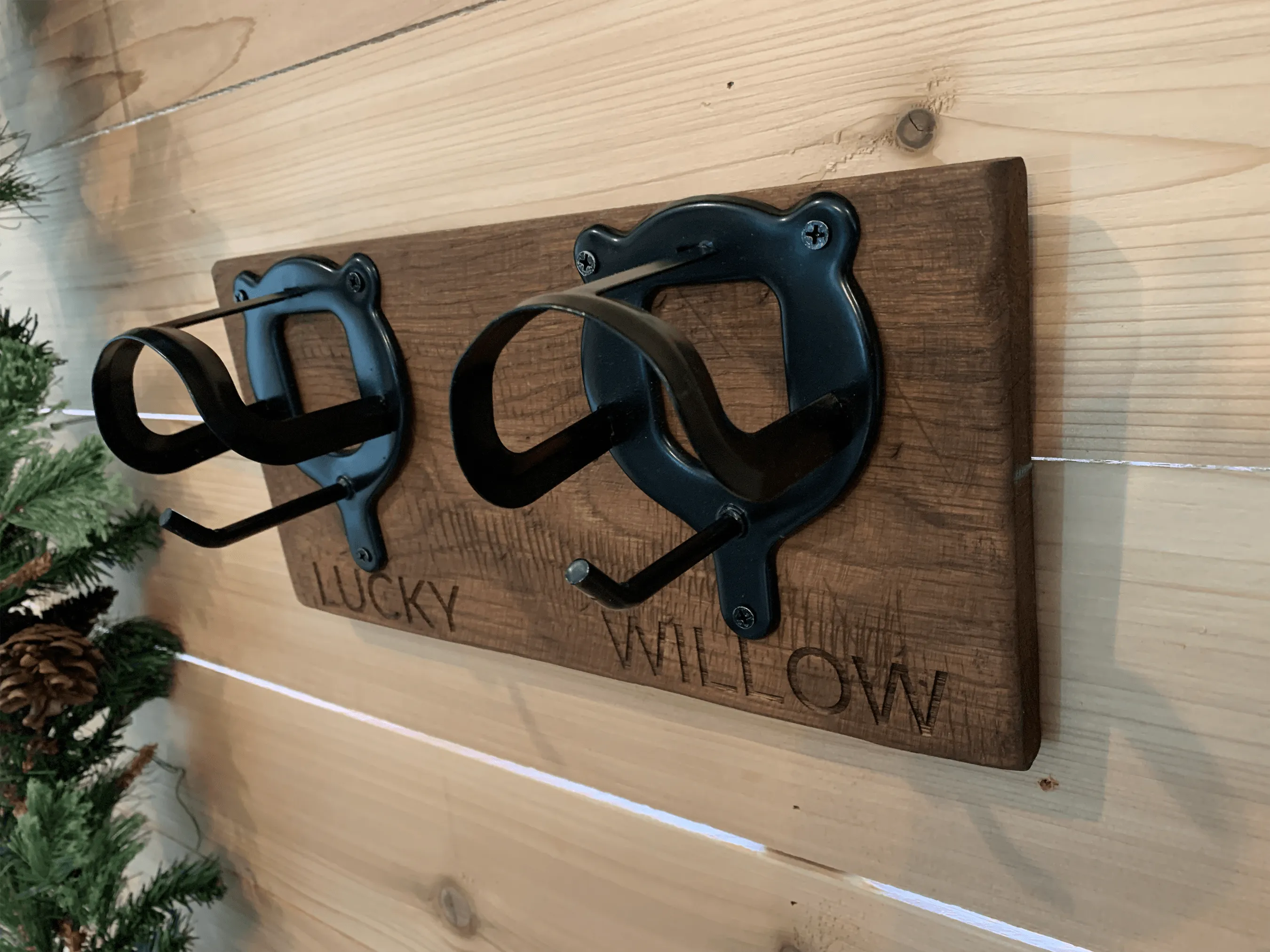 Personalized Horse Bridle Wall Rack - 2 Hooks