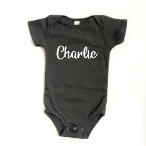 Personalized Name Bodysuit - DARK GREY