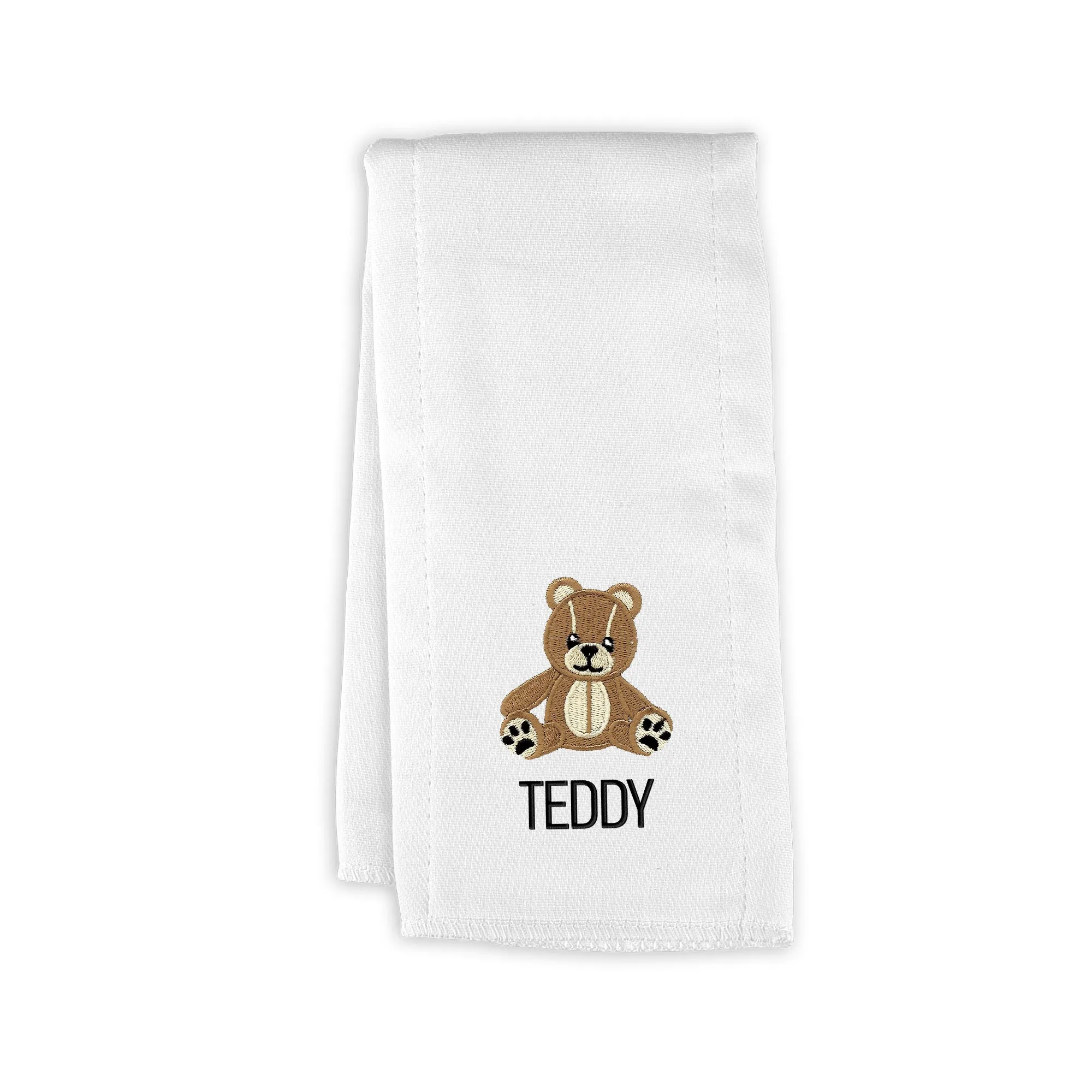 Personalized Teddy Bear Emoji Burp Cloth