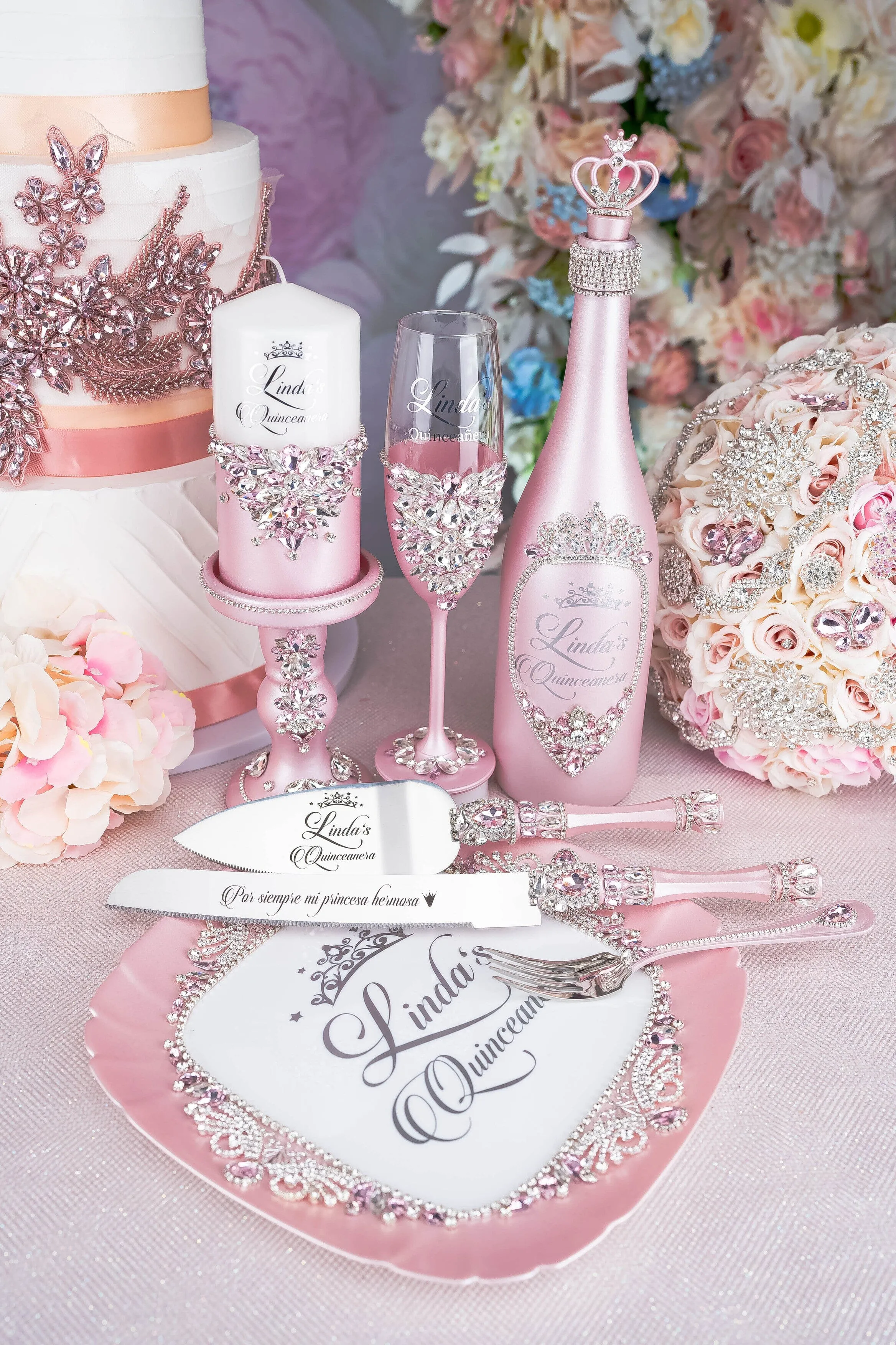 Pink full quinceanera package