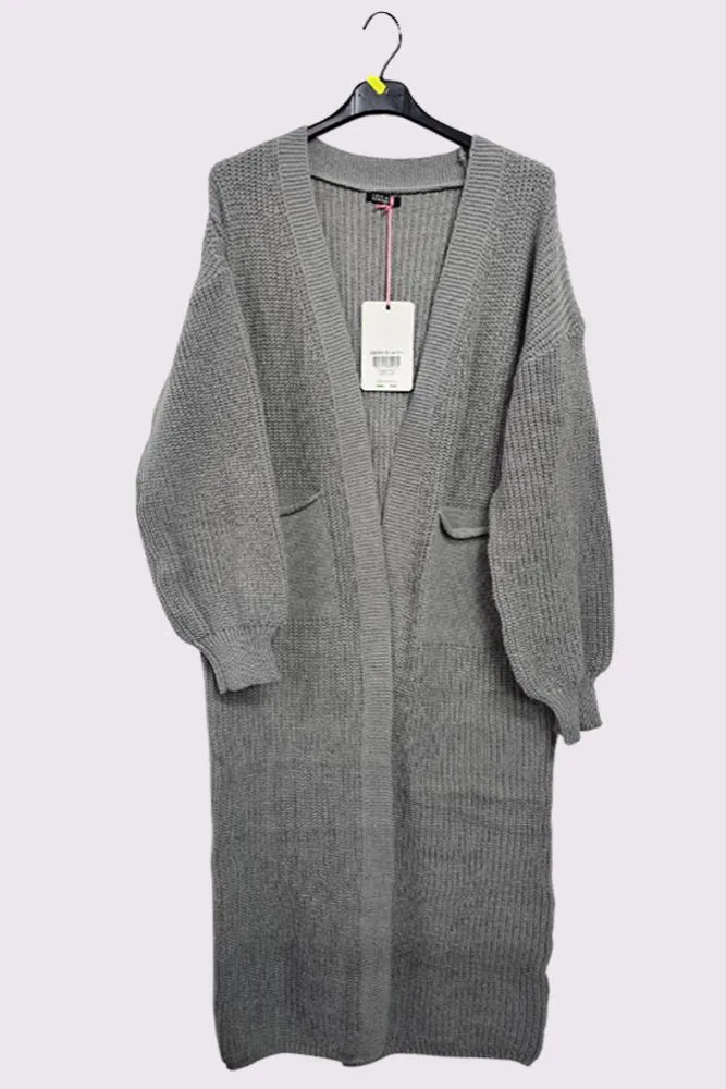 Plain Ribbed Longline Cardigan