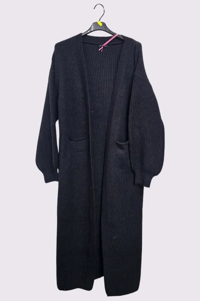 Plain Ribbed Longline Cardigan