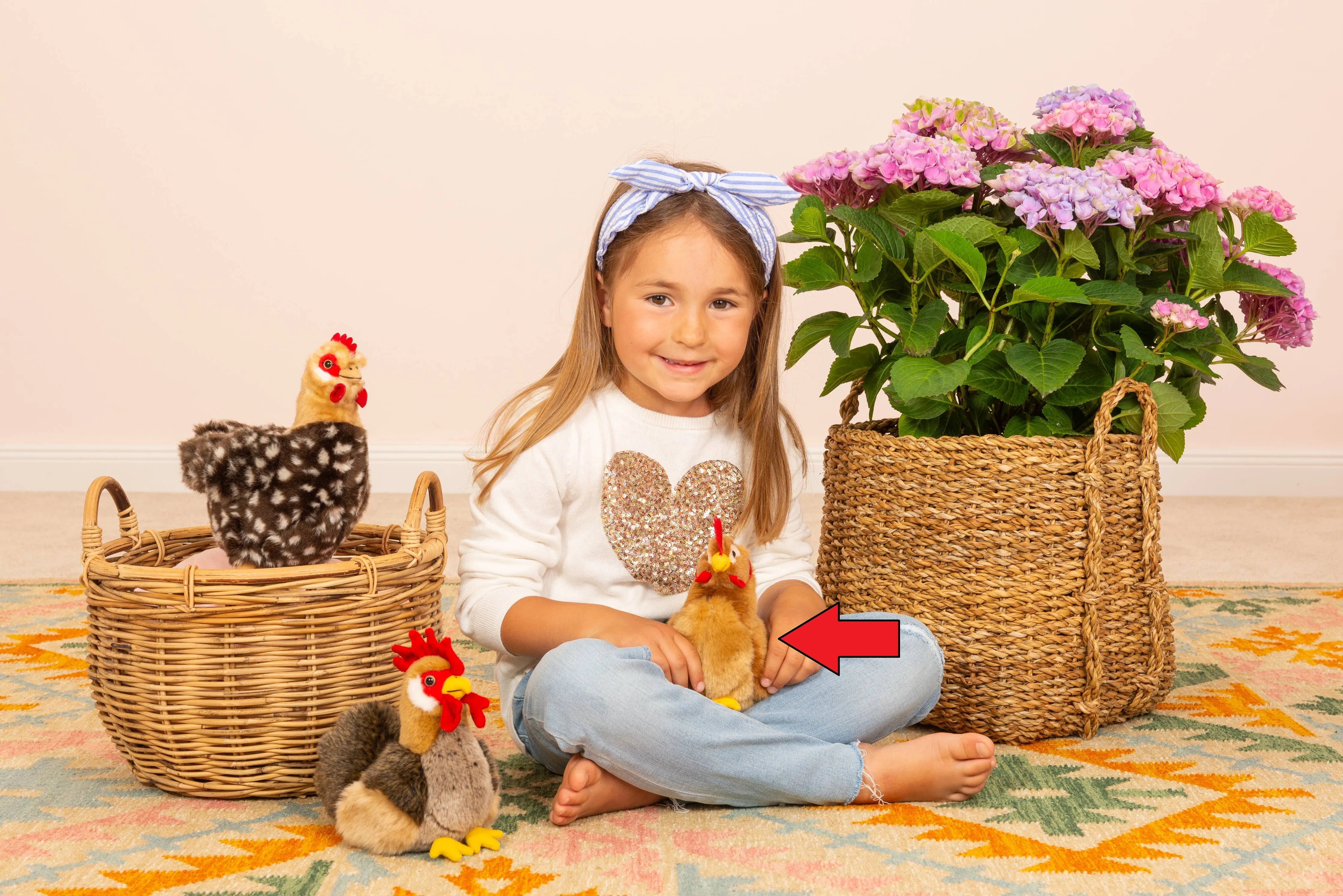 Plush Chickens Hen and Rooster Eco Friendly by Teddy Hermann Cute!  brown 16 cm