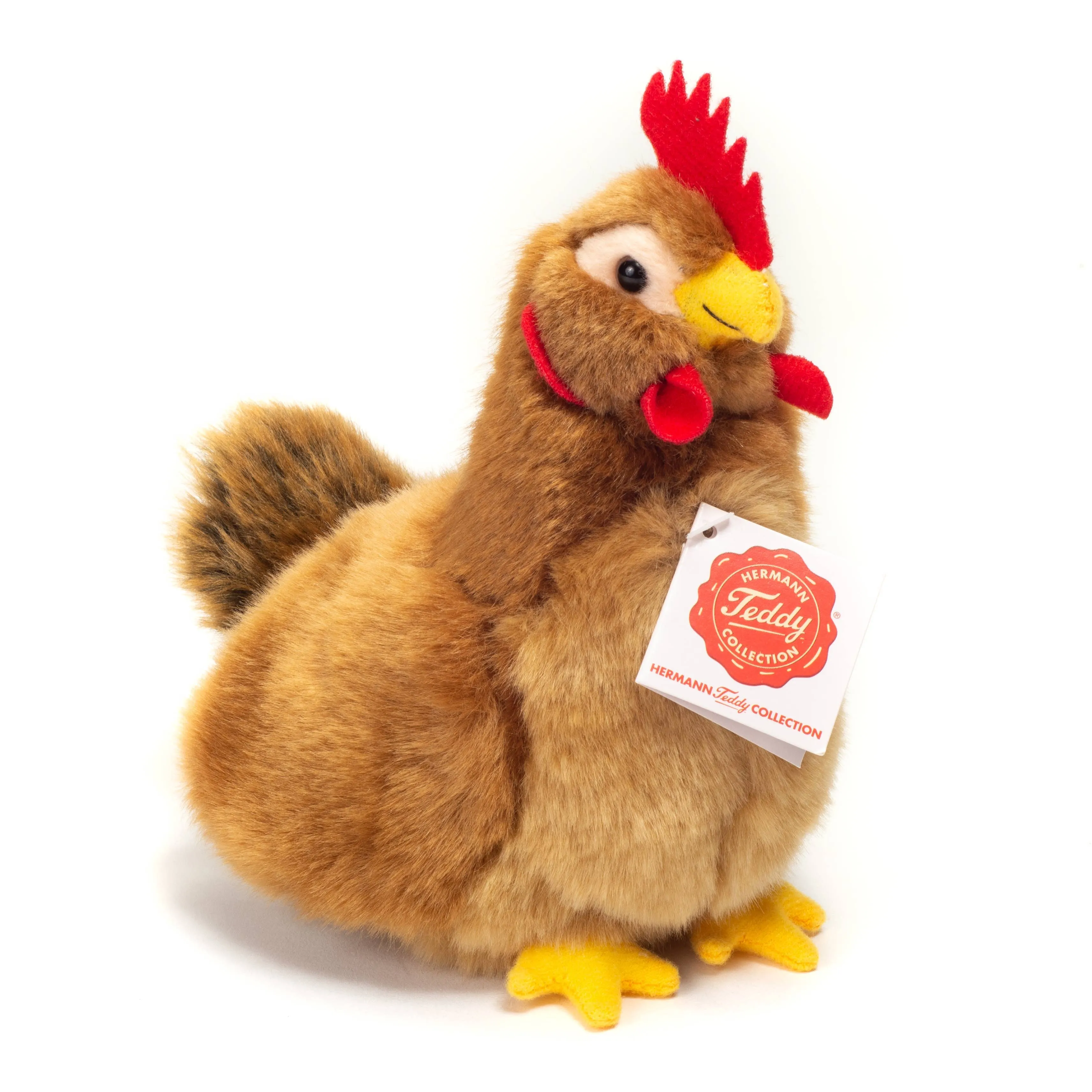 Plush Chickens Hen and Rooster Eco Friendly by Teddy Hermann Cute!  brown 16 cm