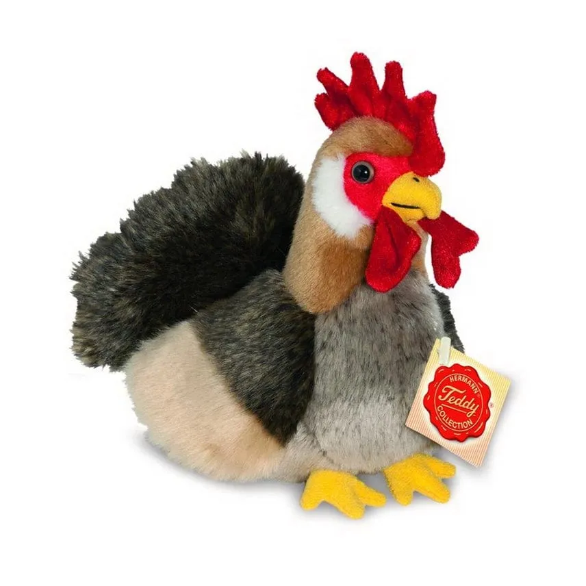 Plush Chickens Hen and Rooster Eco Friendly by Teddy Hermann Cute!  brown 16 cm