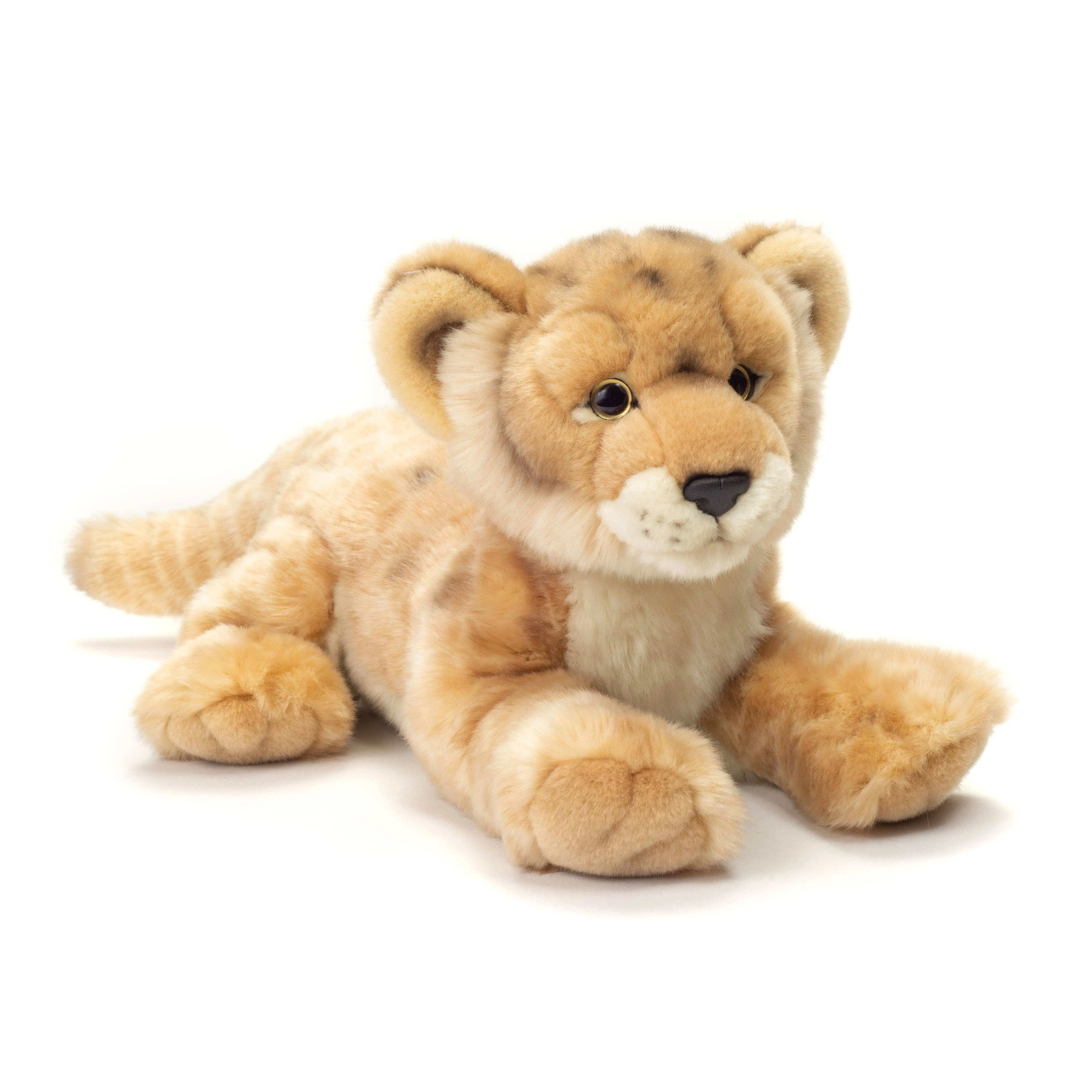 Plush Realistic Lioness Lying 32 cm - Eco-friendly plush toy by Teddy Hermann