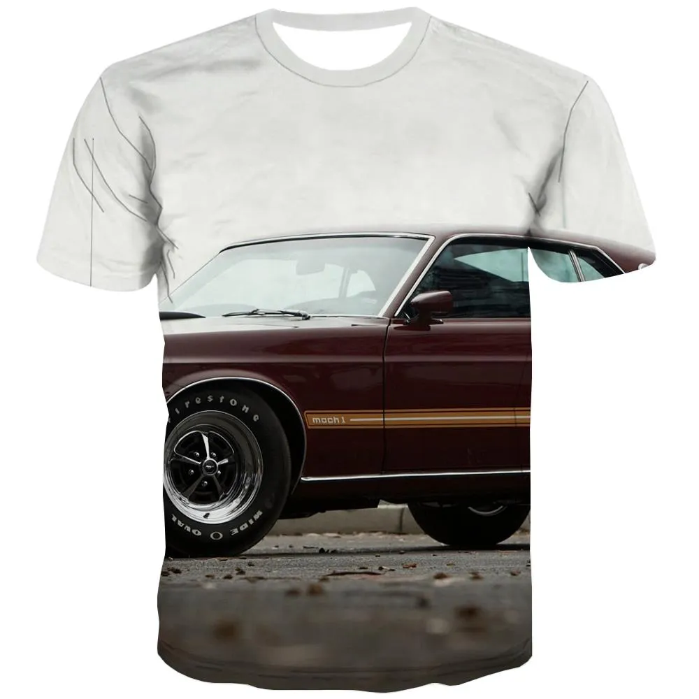 Racing Car T-shirt Men Metal T shirts Funny City Tshirt Anime Gray T-shirts Graphic Retro Tshirts Novelty