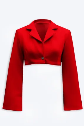 Red Blockframe Cropped blazer