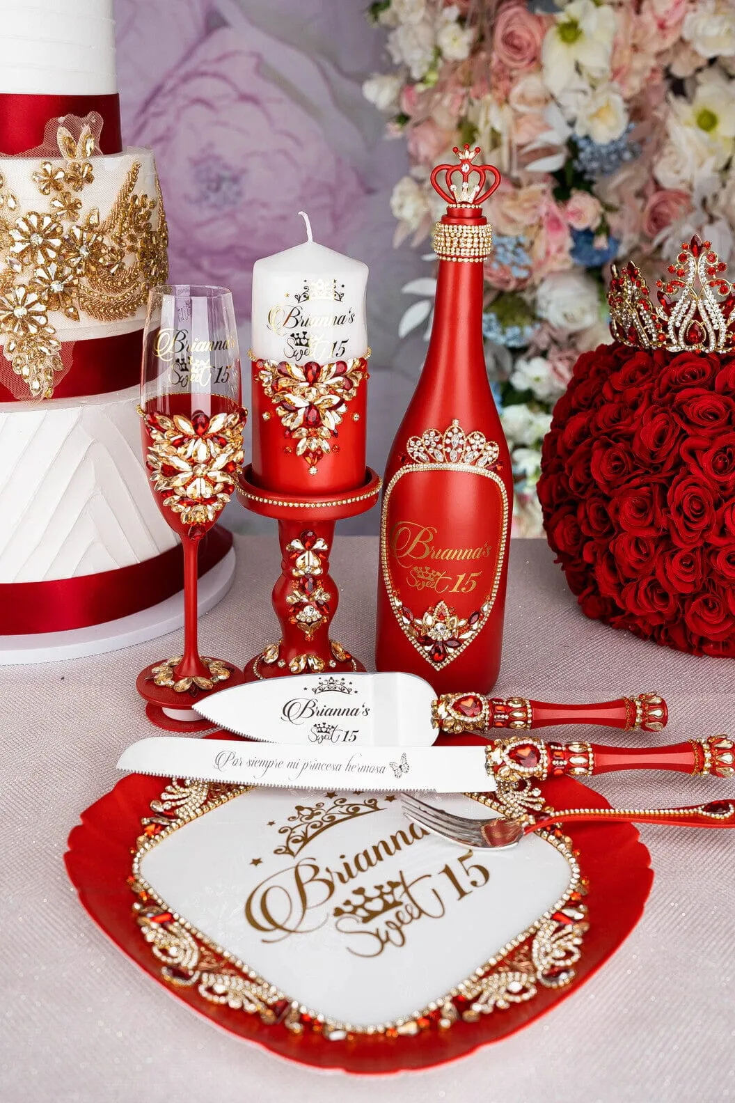 Red full quinceanera package