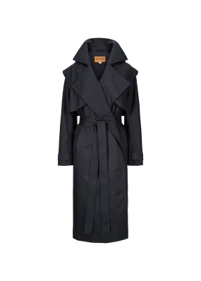 Regndråpe Trench Coat - Dark Navy