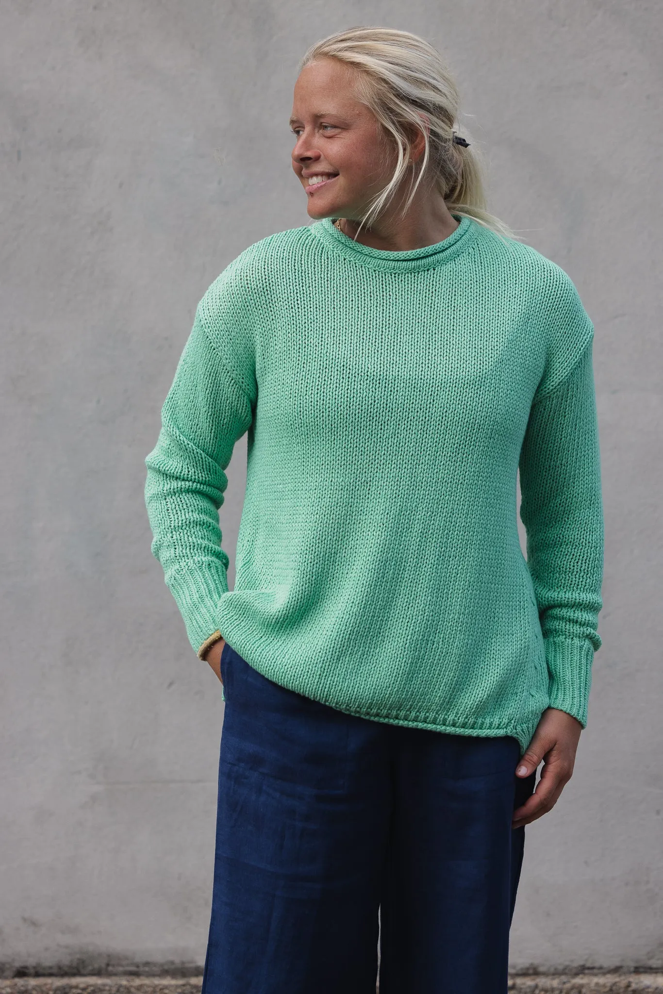 Relaxed Crew Sweater - Spring Green