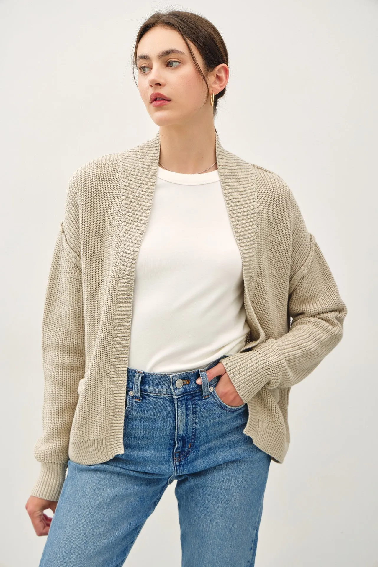 Rosalind Chunky Ribbed Cardigan With Pockets