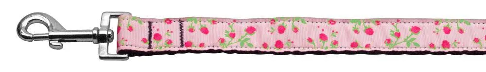 Roses Nylon Ribbon Leash Light Pink 1 inch wide 4ft Long