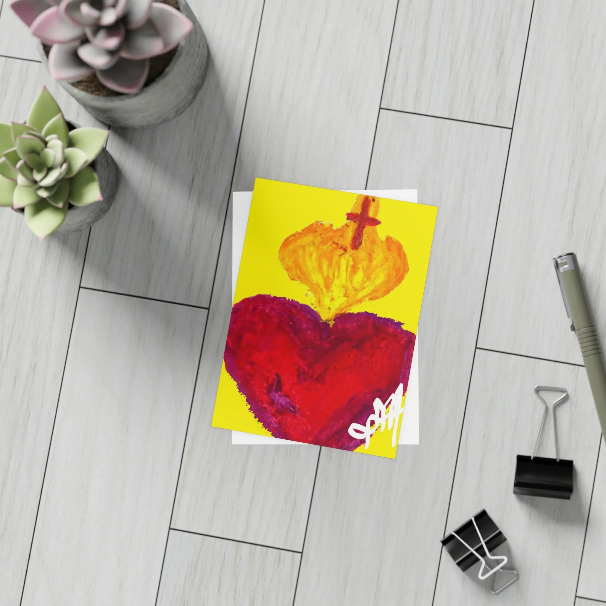 SACRED HEART OF HEAVENLY CARD (Greeting Card Bundles (10, 30, 50 pcs))