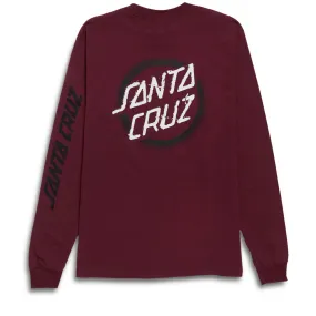 Santa Cruz Vile Dot Long Sleeve T-Shirt - Burgundy