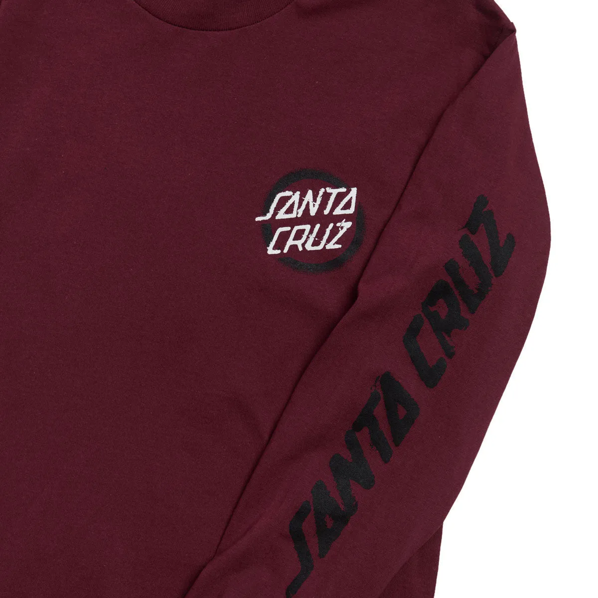 Santa Cruz Vile Dot Long Sleeve T-Shirt - Burgundy