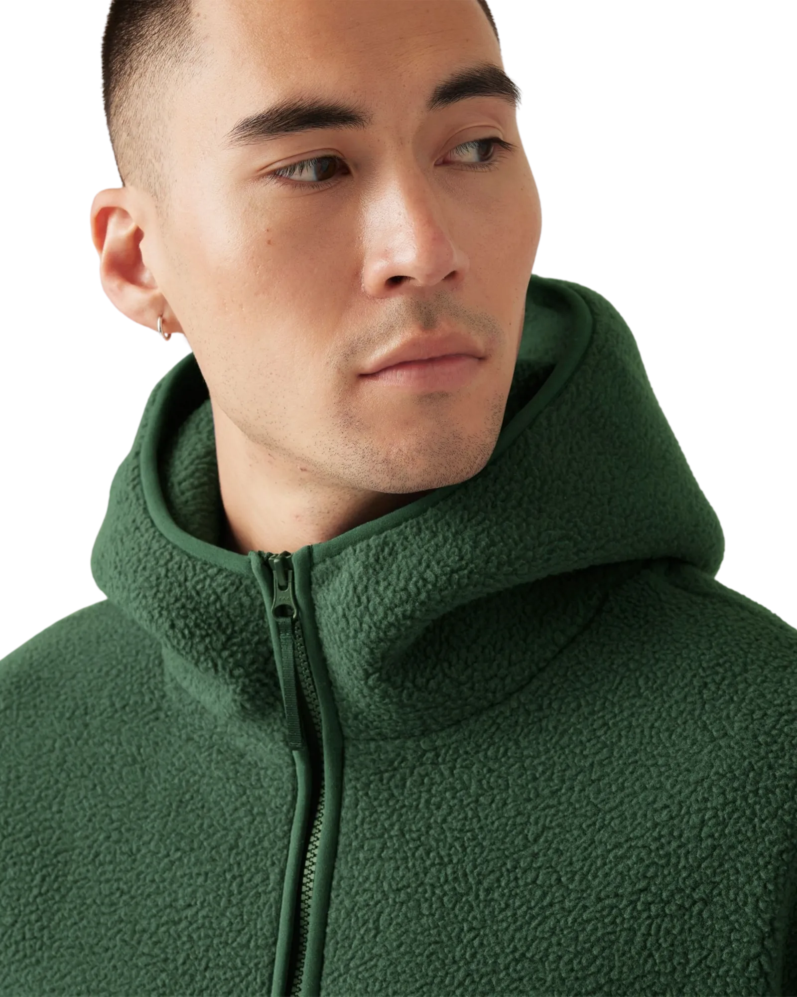 Sherpa Pullover Hoodie in Python Green