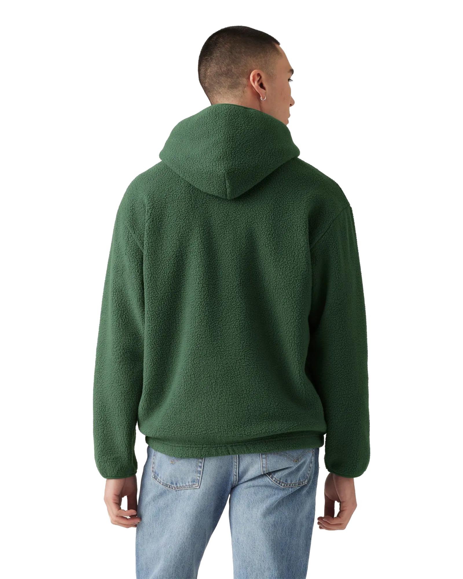 Sherpa Pullover Hoodie in Python Green