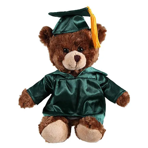 Soft Plush Chocolate Sitting Teddy Bear in Graduation Cap & Gown Stuffed Animal