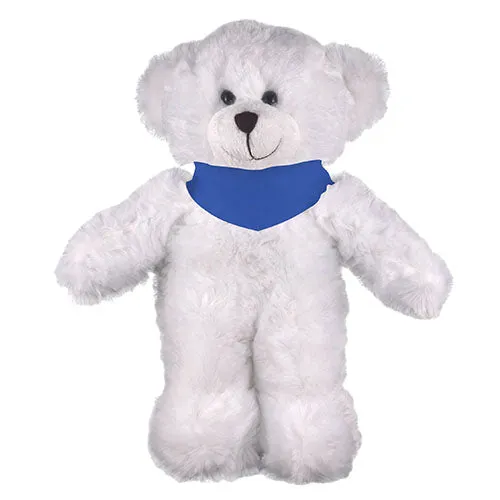 Soft Plush Stuffed White Teddy Bear with Bandana