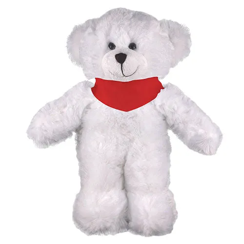 Soft Plush Stuffed White Teddy Bear with Bandana