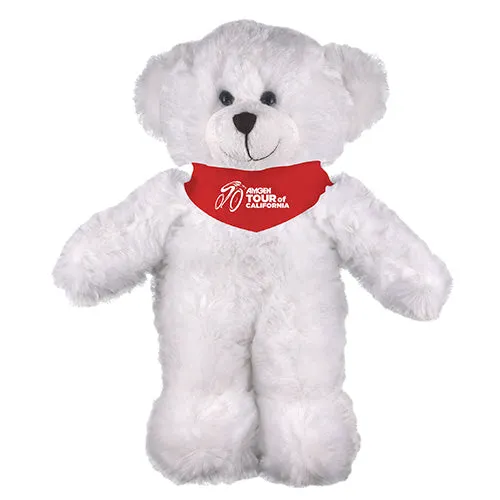 Soft Plush Stuffed White Teddy Bear with Bandana