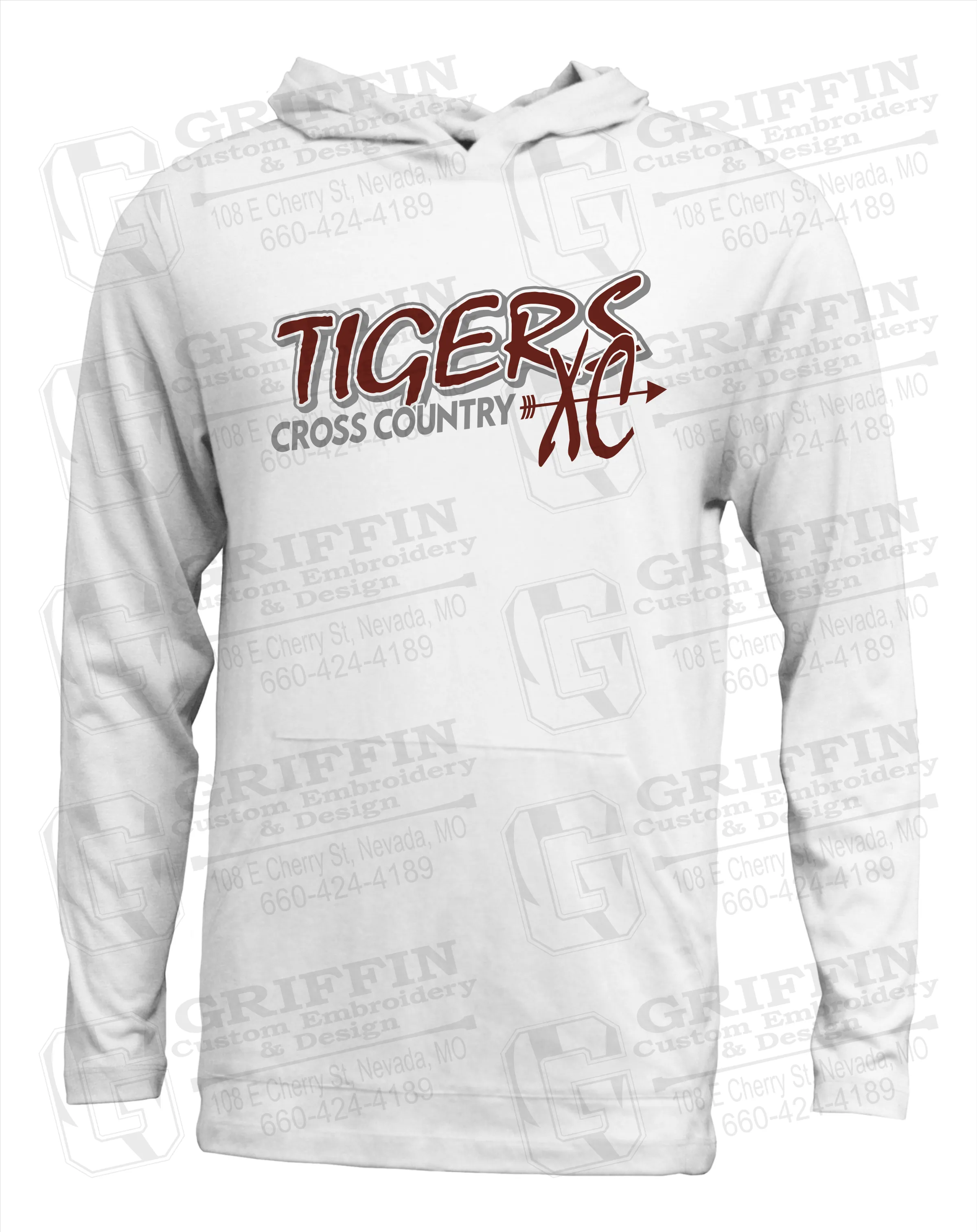 Soft-Tek T-Shirt Hoodie - Cross Country - Nevada Tigers 23-S