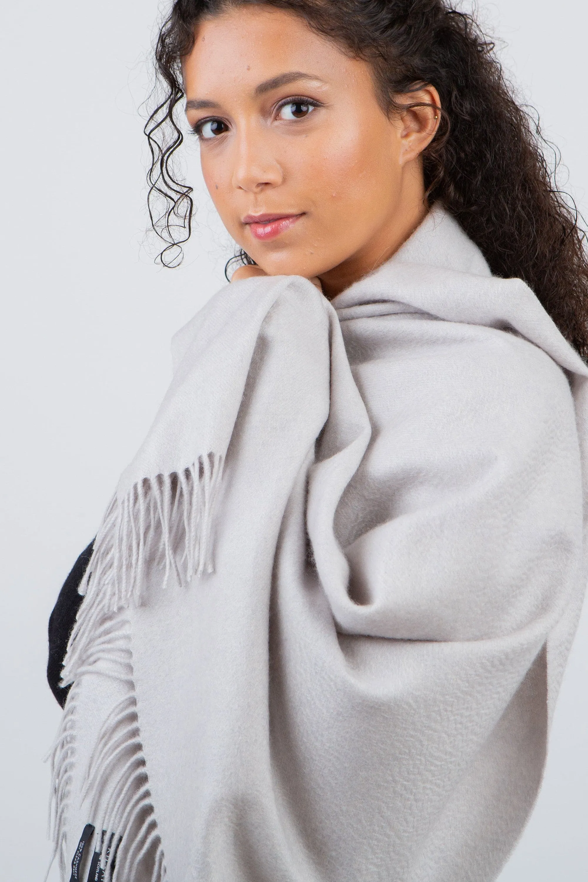 Solid Cashmere Stole - Potash