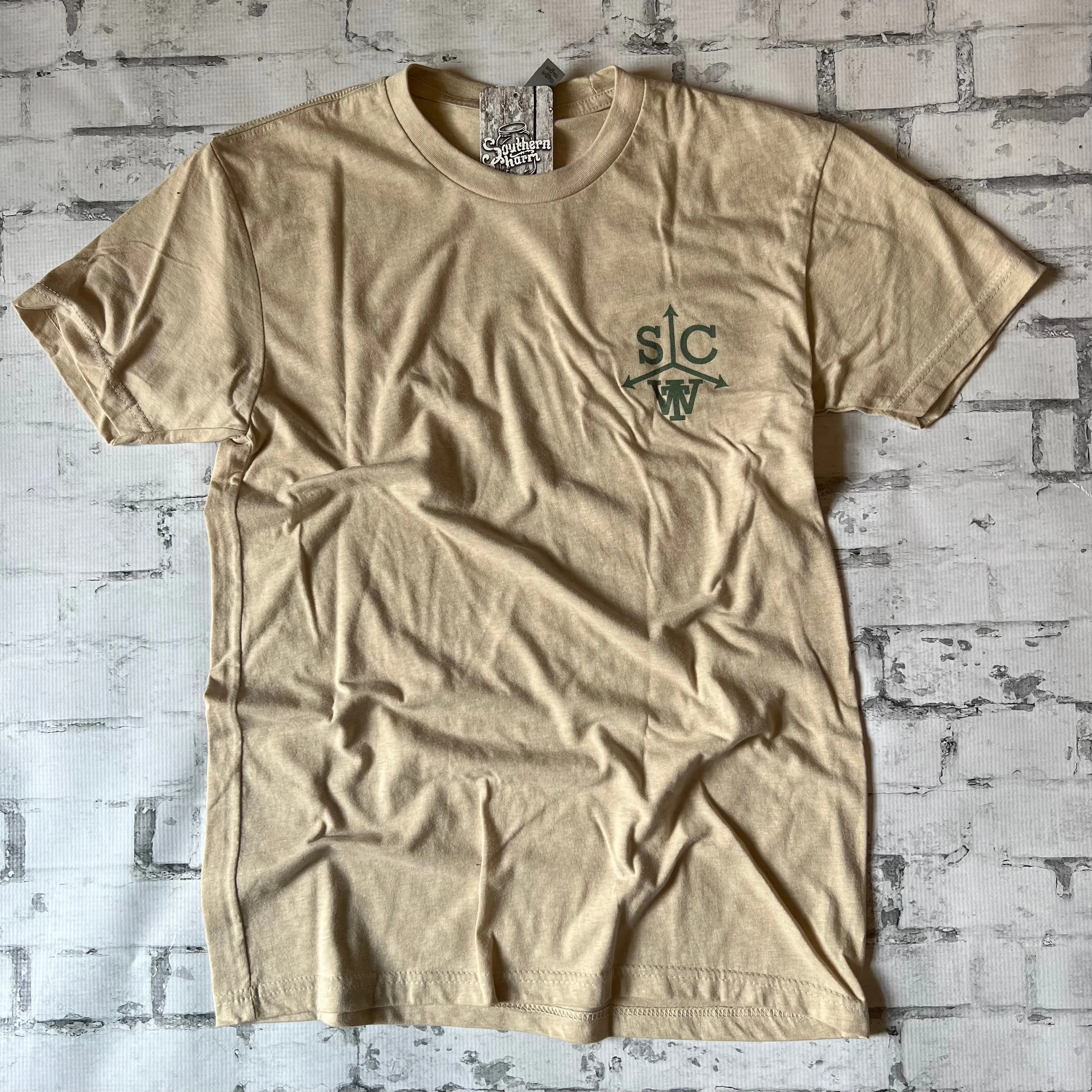 Southern Charm "Cabin Square" Short Sleeve T-shirt - Cream