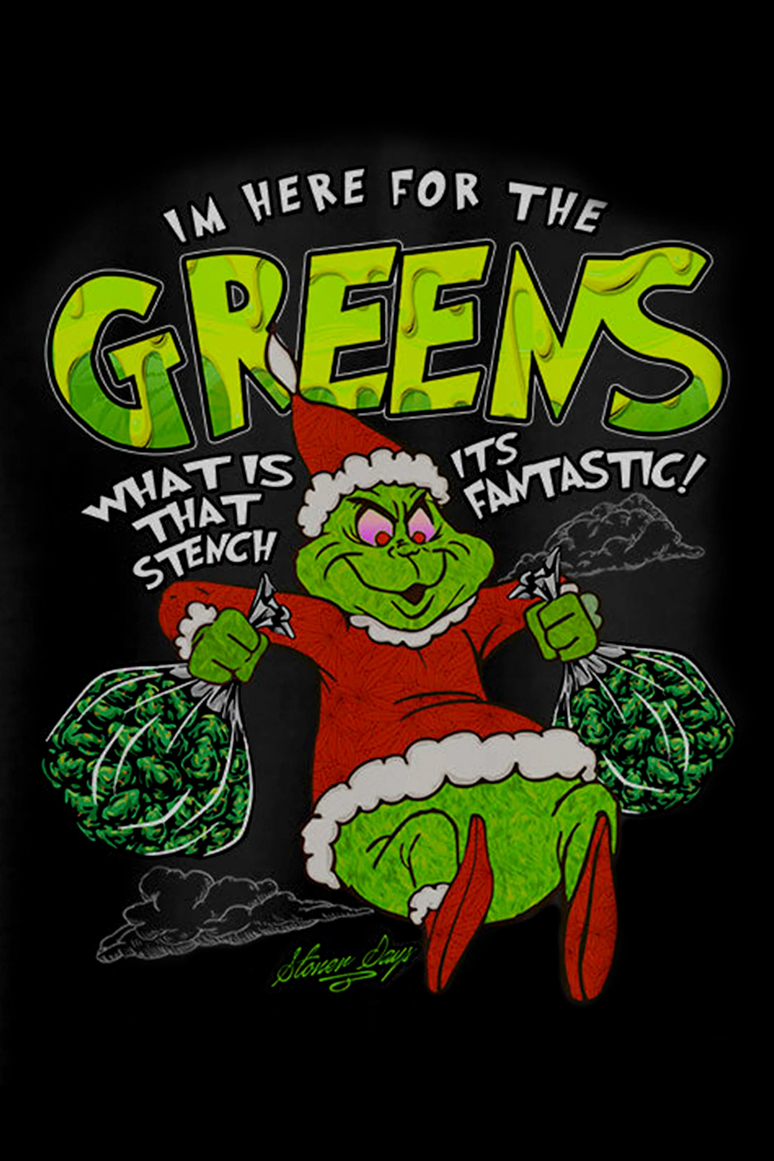 StonerDays Grinch Crop Top Hoodie