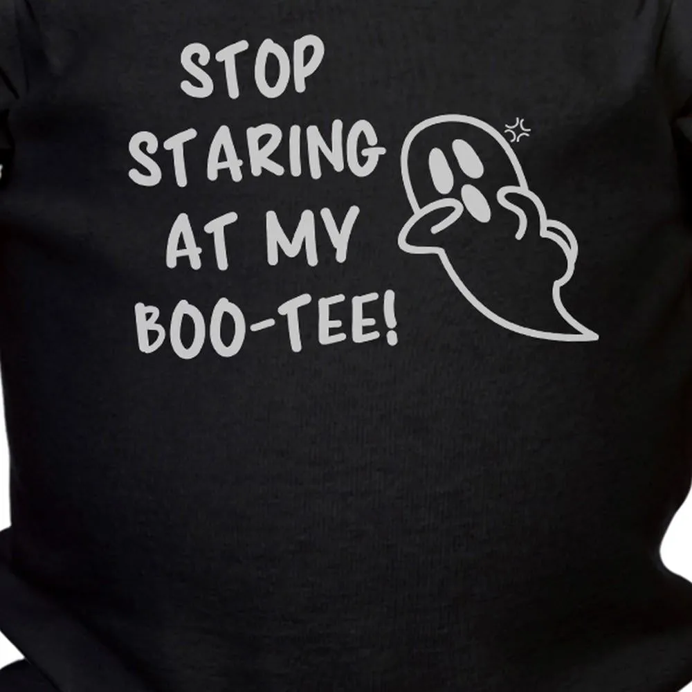 Stop Staring At My Boo-Tee Ghost Baby Black Bodysuit