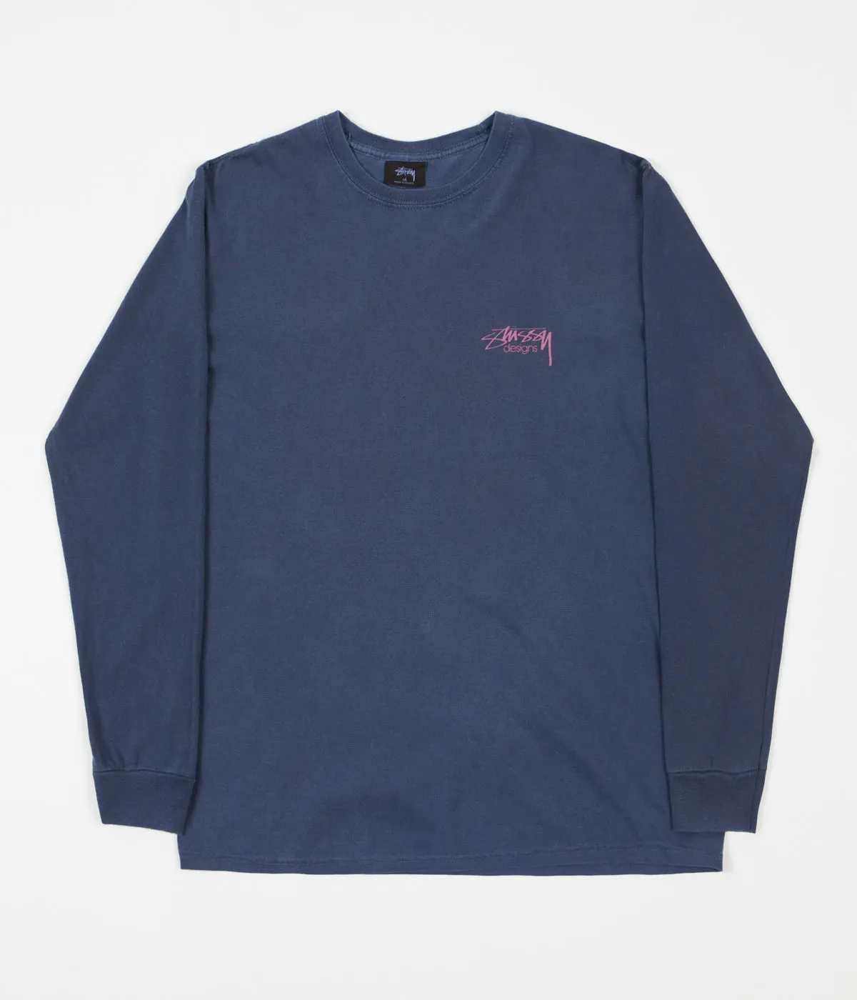 Stussy Design Pigment Dyed Long Sleeve T-Shirt - Navy