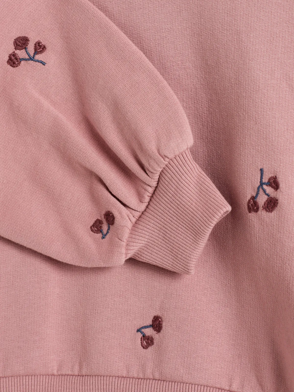 Sweatshirt w. Embroidery - Kids - Dusty Rose