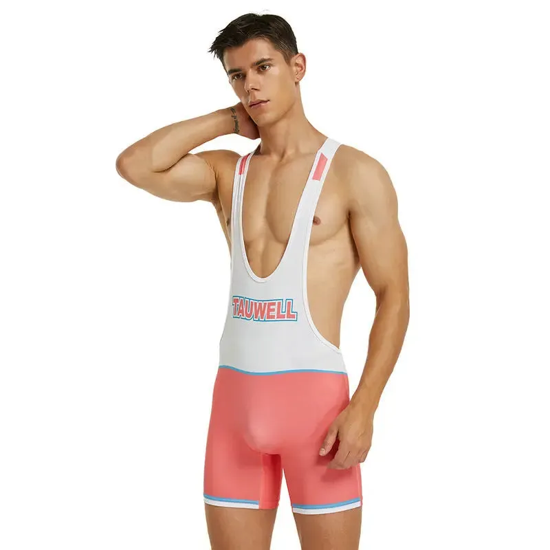 TAUWELL Wrestling Dress mens bodysuit Pink