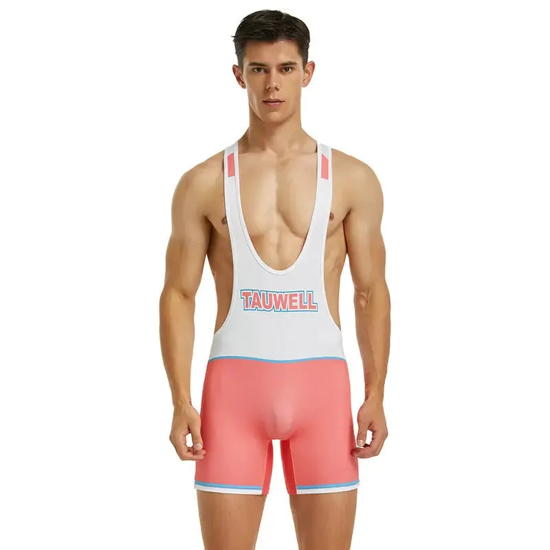 TAUWELL Wrestling Dress mens bodysuit Pink