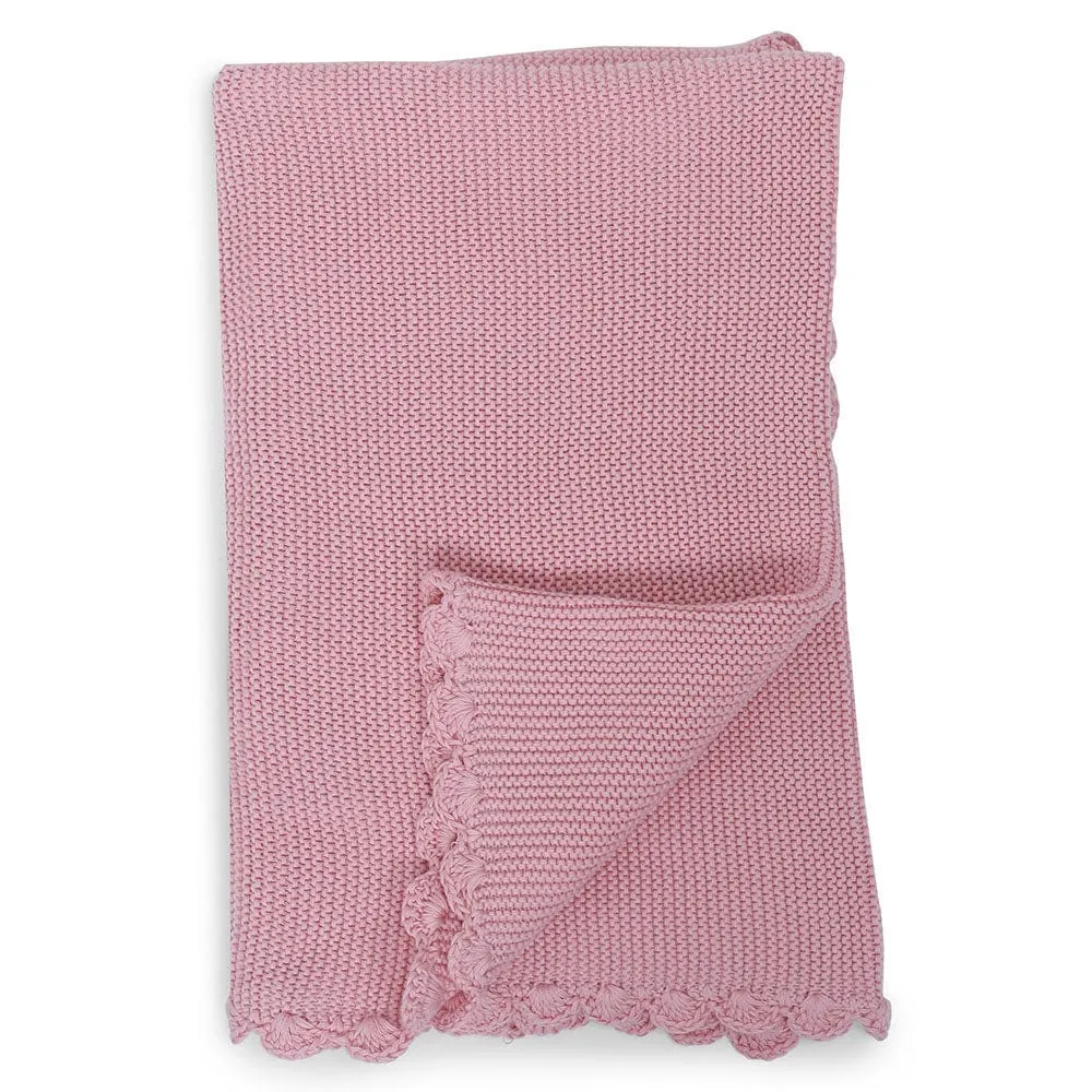 Teddy Bear- Baby Pink Cotton Knitted All Season AC Blanket with Cuddle Cloth Set for Babies