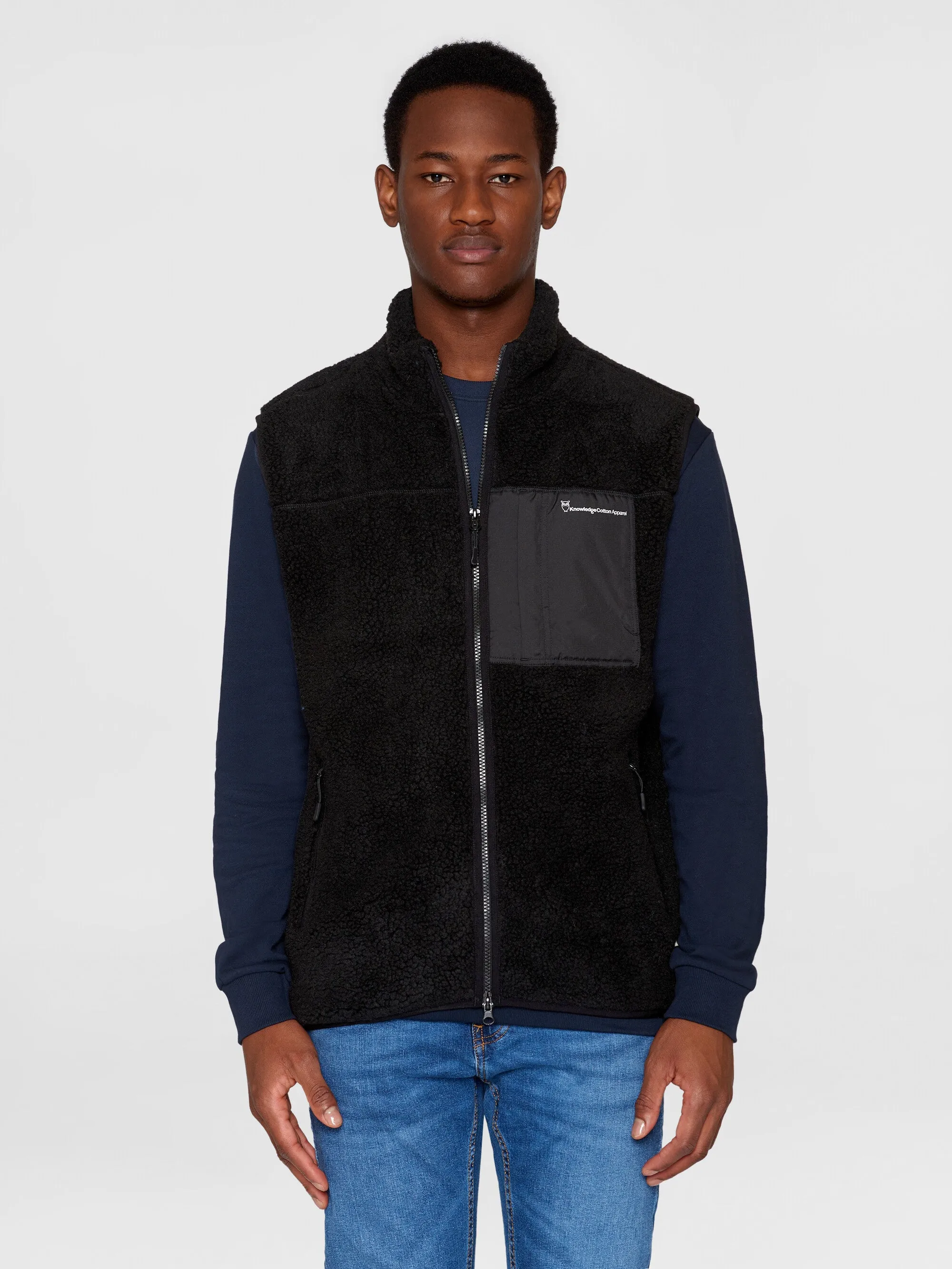 Teddy fleece vest - Black Jet