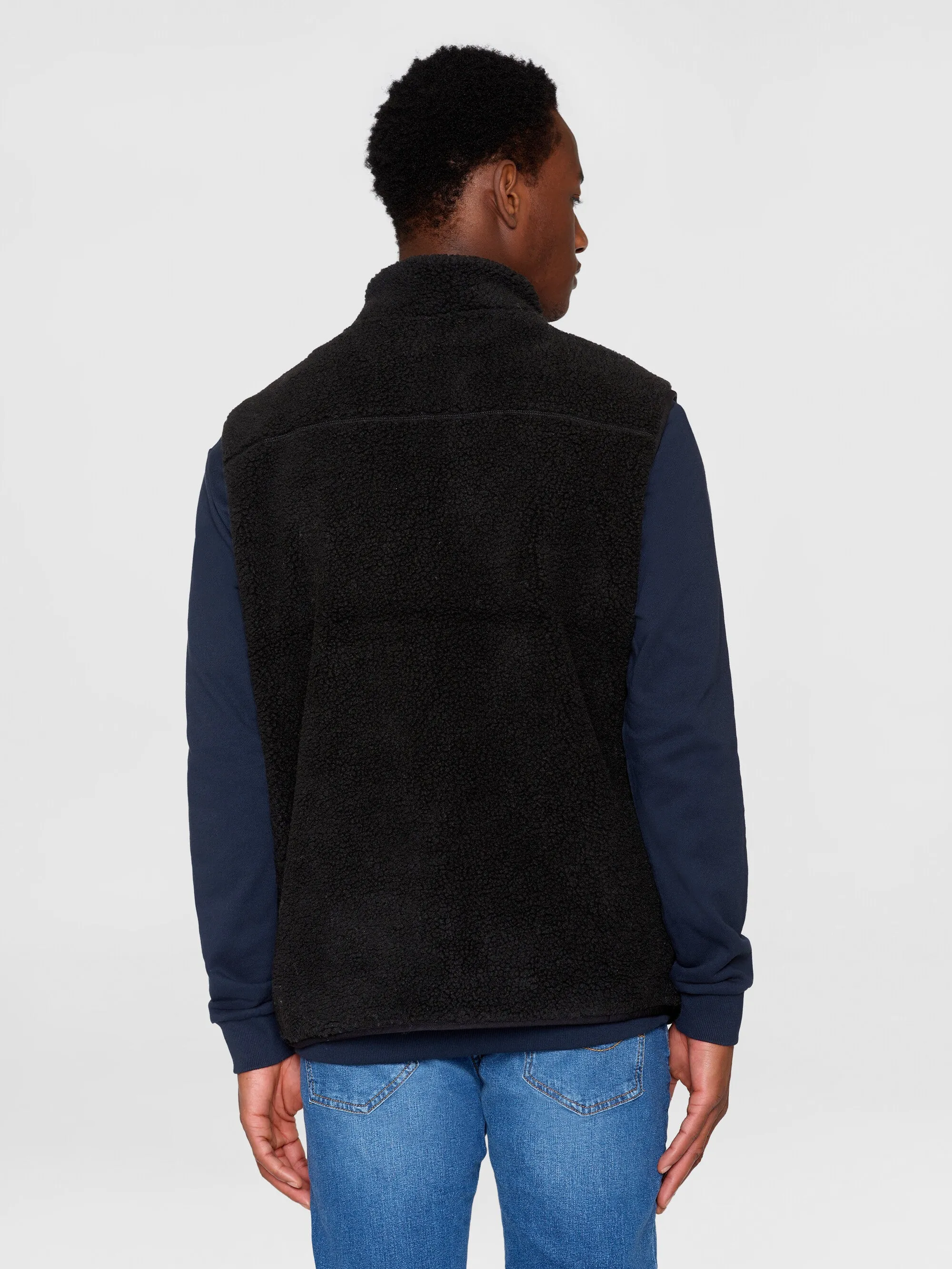 Teddy fleece vest - Black Jet