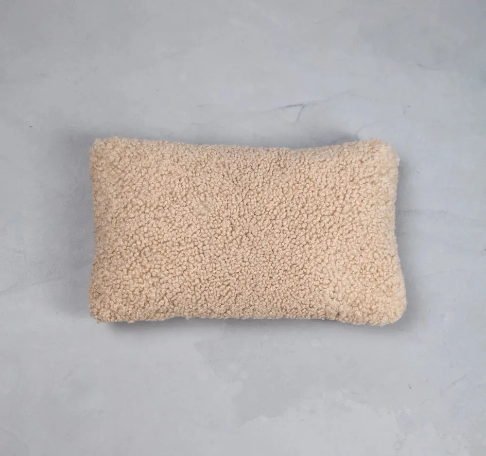 Teddy Short-Haired Natural Sheepskin Pillow