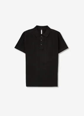 Textured Tech Knit Polo Black