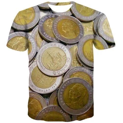 Thai Baht T-shirt Men Money Tshirt Printed Thailand Shirt Print Metal Tshirts Novelty Gothic Tshirts Casual Short Sleeve Fashion