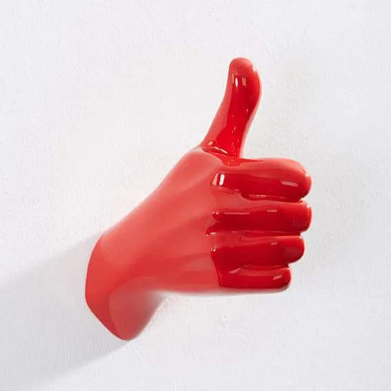 Thumbs Up, hand wall hook by Therlmont Hupton