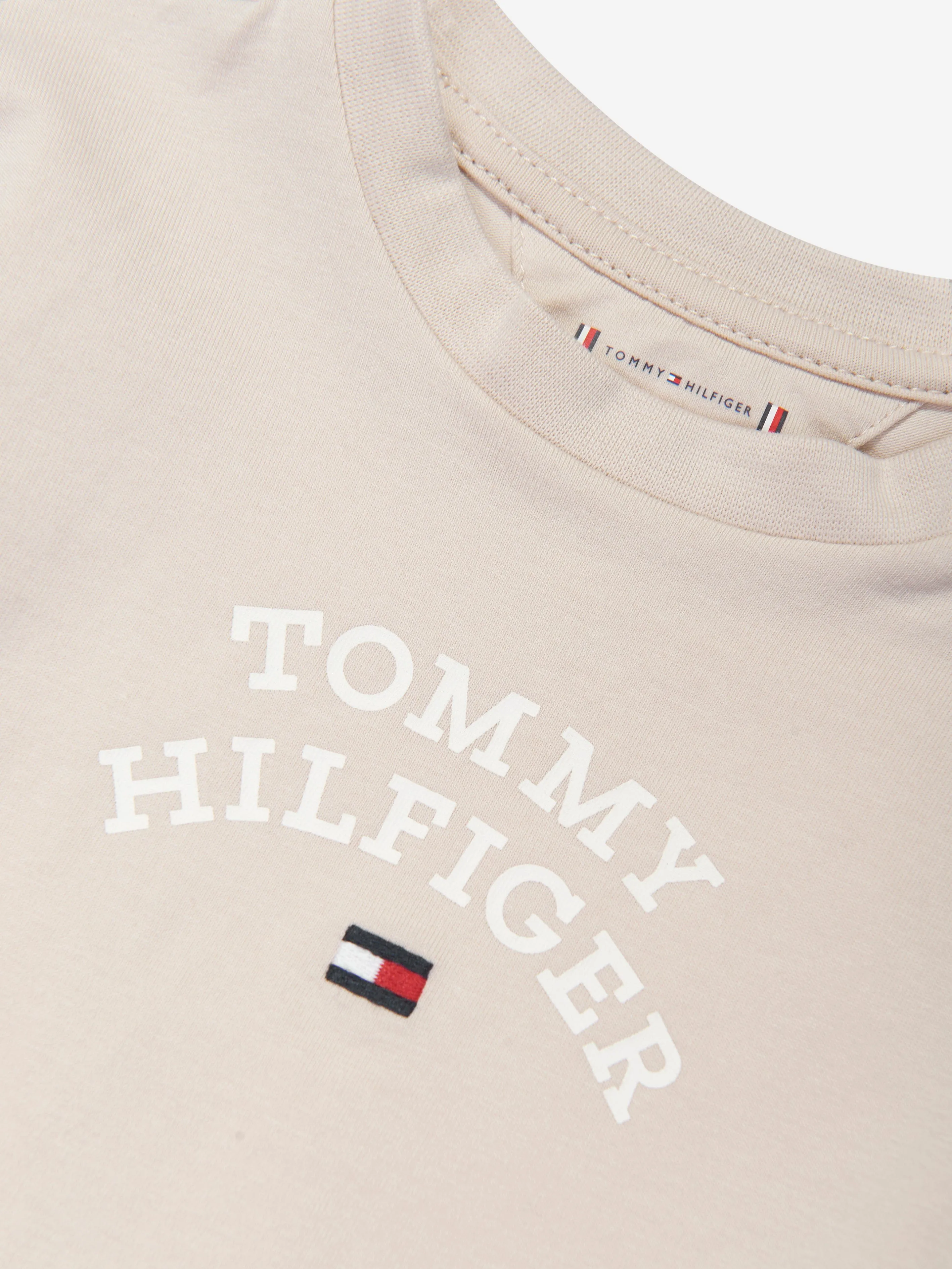 Tommy Hilfiger Baby Hilfiger Flag T-Shirt in Beige