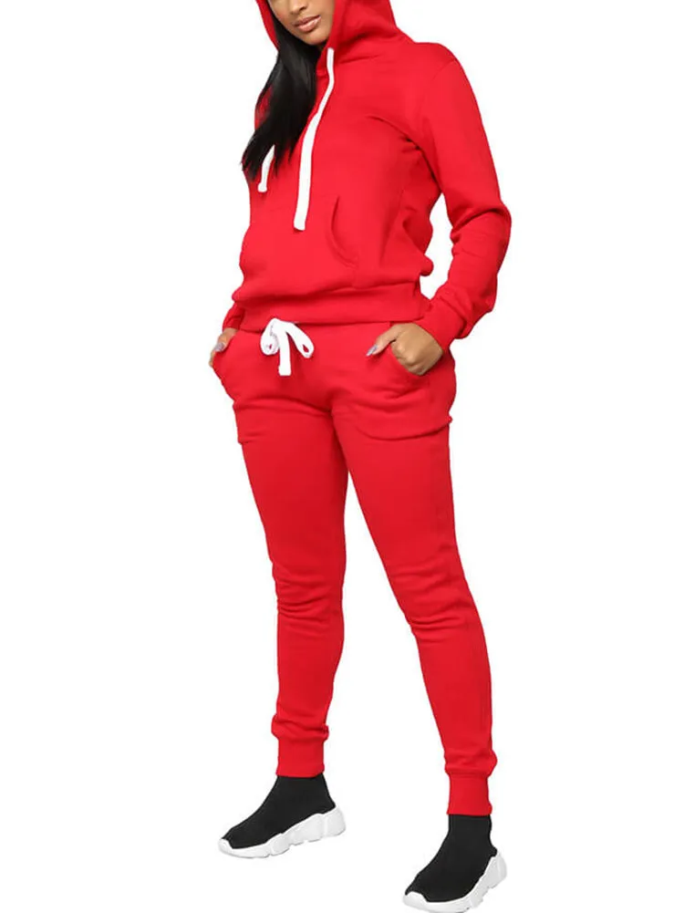 Two Piece Long Sleeve Hooded Sweatshirt Sweatpants