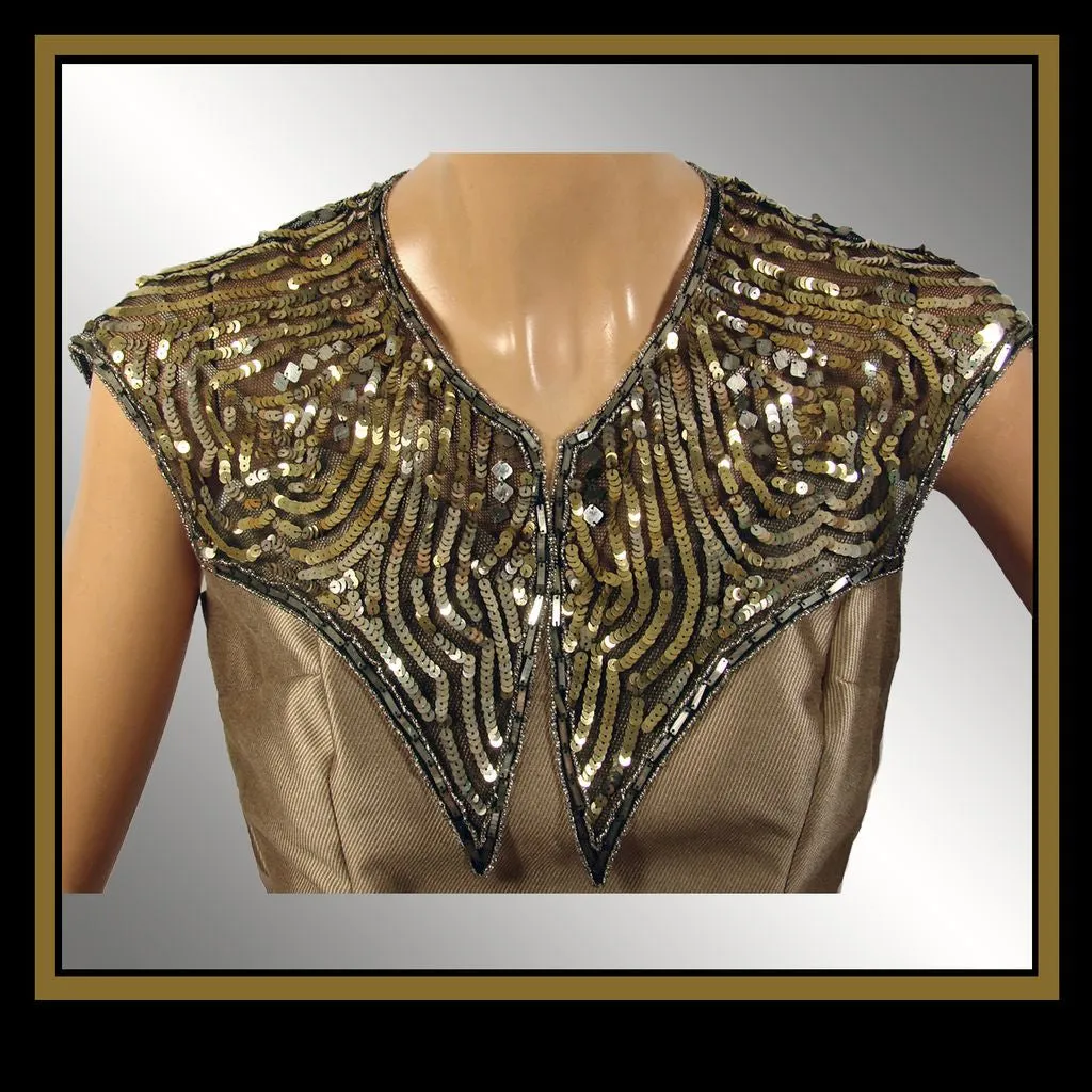 Vintage 1930s Sequin Collar on Black Net