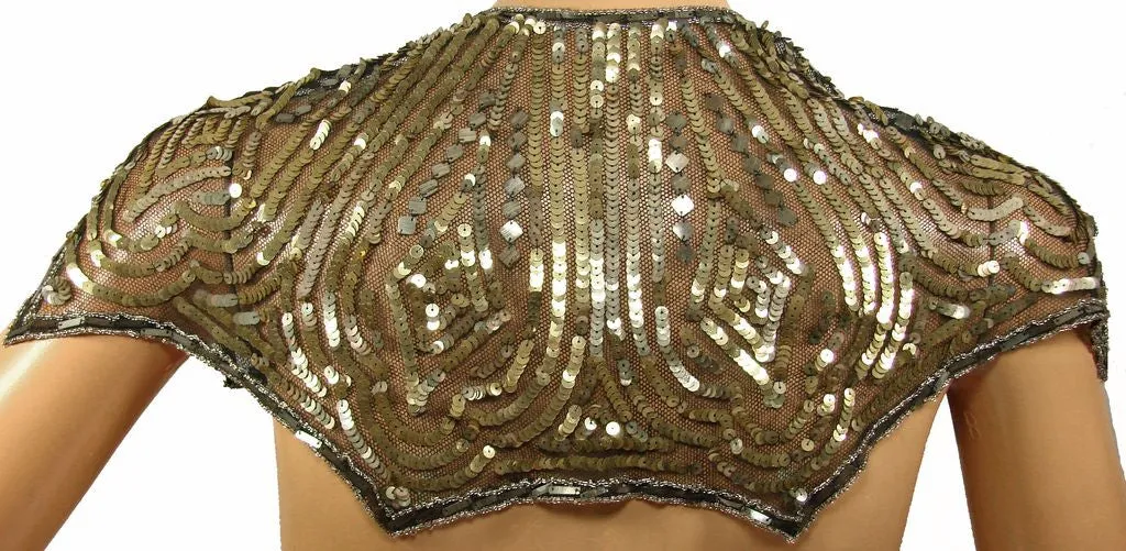 Vintage 1930s Sequin Collar on Black Net