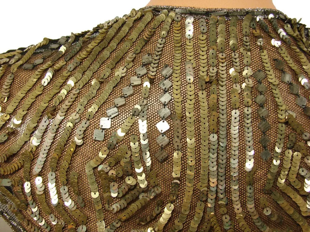 Vintage 1930s Sequin Collar on Black Net