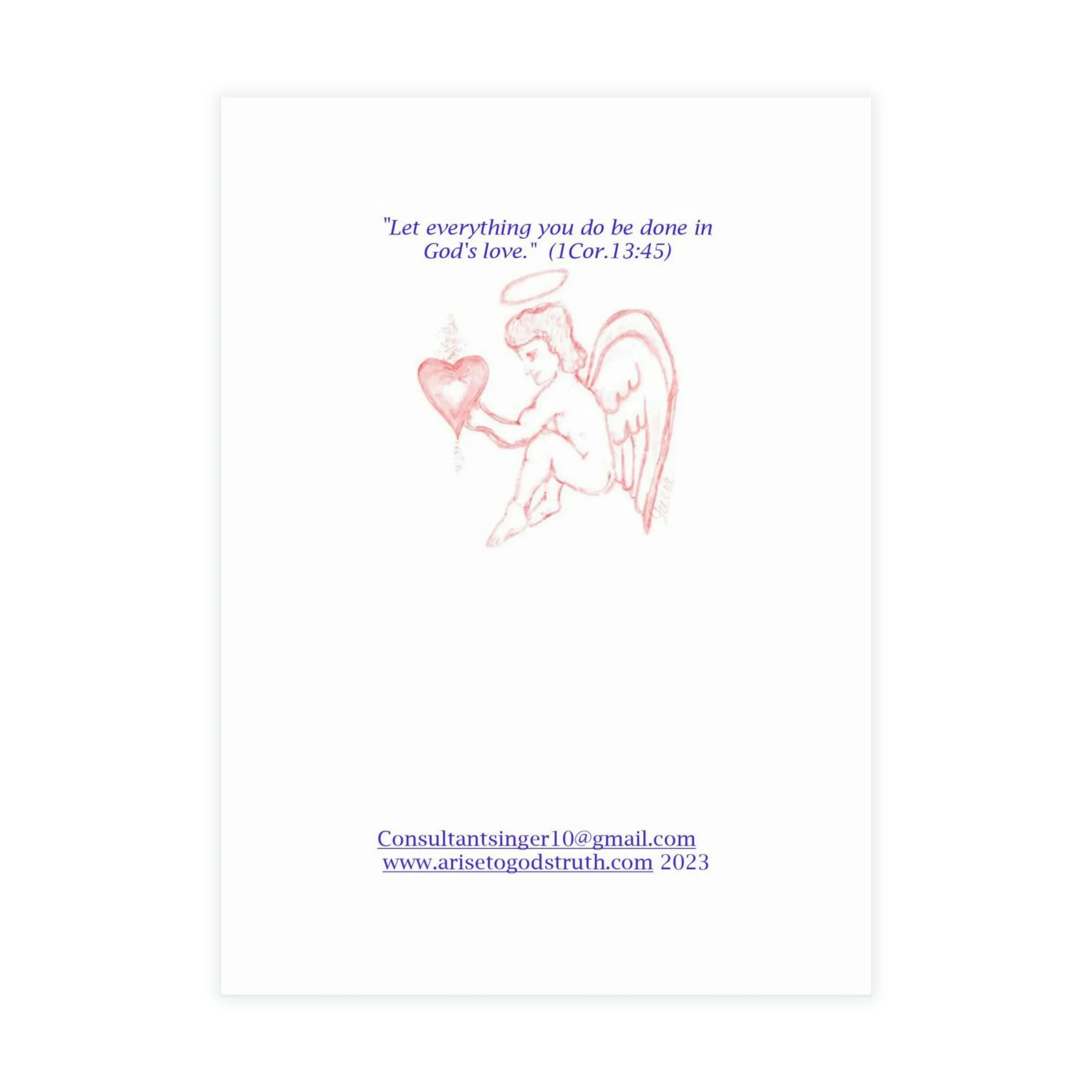 VIRGIN MARY AND JESUS HEARTS BLUE CARDS (Greeting Card Bundles (10, 30, 50 pcs))