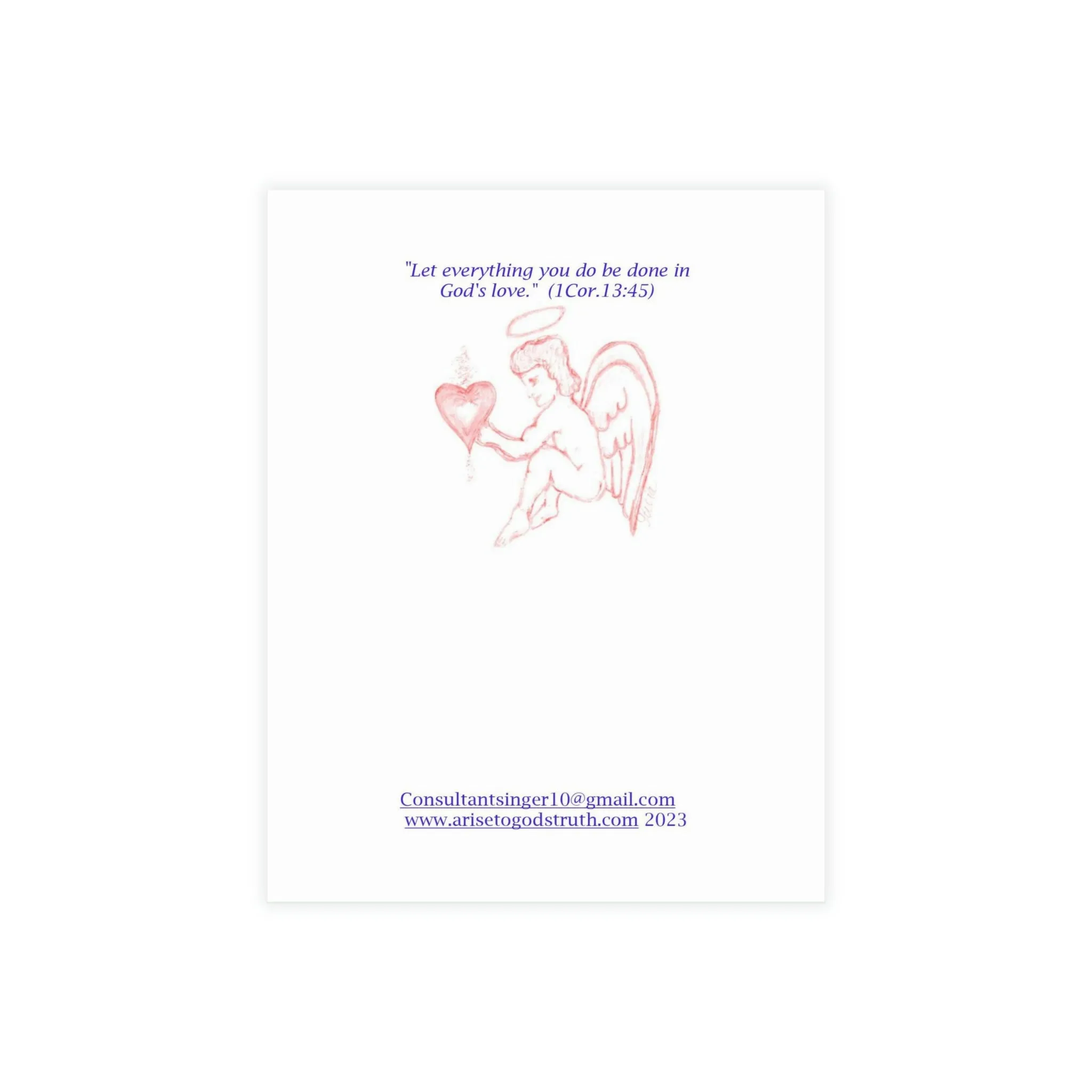 VIRGIN MARY AND JESUS HEARTS BLUE CARDS (Greeting Card Bundles (10, 30, 50 pcs))