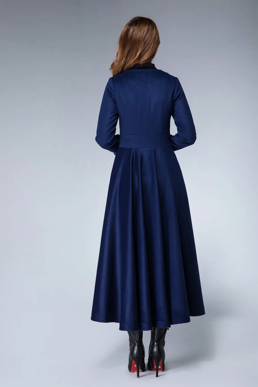 warm wool coat, dark blue coat, elegant coat, trench coat, wool coat, winter coat 1867